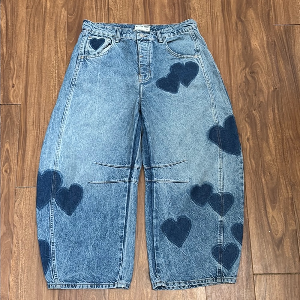 Free People 
We the Free Heart Barrel Jeans